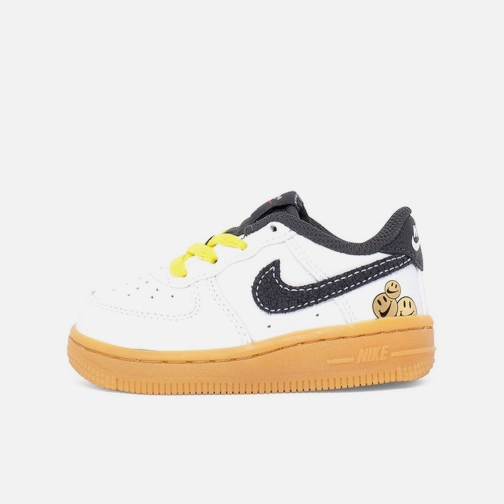 Toddler's Nike Force 1 LV8 White/Anthracite-Yellow Strike Size 4 - Picture 1 of 10